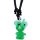 Glasanhänger mit Halskette, "Grüner Elefant", Größe: 27 mm