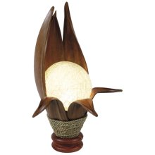 Lampe Lotus, Ball, 6 Kokospalmenblättern