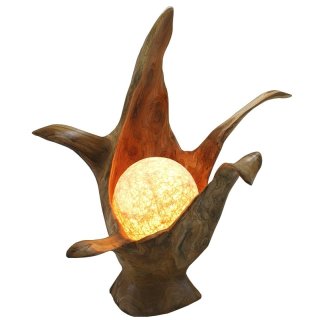 Teak lamp with ball