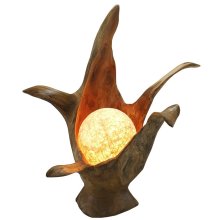 Teakholz Lampe mit Ball