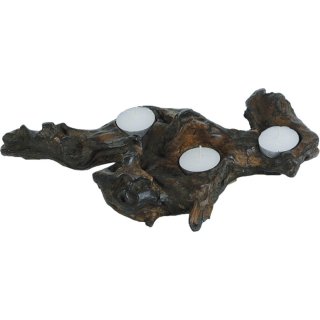 Wurzel, 3 Teelichthalter, ca. 22 x 30 cm