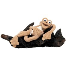 Frog, teak wood, 15 cm