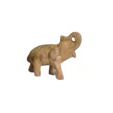 Elefant, Rüssel auf Kopf, Teakholz natur, 5 cm