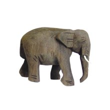 Elefant, laufend, Teakholz, 6 cm