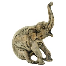 Elephant, teak wood, height: 17 cm