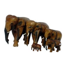 Elefant, laufend, Holz, 9 cm