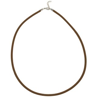 Halsband mit Satinnumwicklung Ø 3 mm, 50 cm, brown