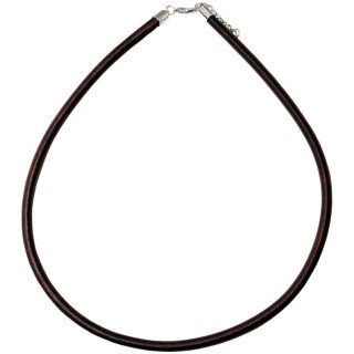 Halsband mit Satinnumwicklung Ø 5 mm, 50 cm, brown