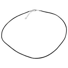 Halskette, schwarz, Länge: 48 cm + 4 cm, Ø 2 mm