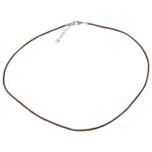 Halskette, braun, Länge: 48 cm + 4 cm, Ø 2 mm