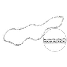 Halskette Edelstahl, Breite: 4 mm, Länge 75 cm