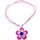 Halskette "Blüte", Perlmutt, Ø ca. 40 mm, pink/weiß/violett