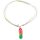 Halskette "Flip-Flop", Perlmutt, 38 x 13 mm, grün/pink