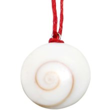 Halskette, Shiva Auge, Silberhaken, Ø 19 mm, rot