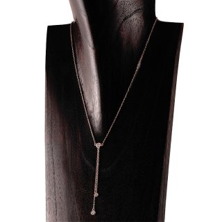 Halskette mit Anhänger "Crystal", 925er Silber, roségoldfarbe