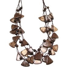 Halskette, Kokosholz, 3-teilig, Länge: 60 cm