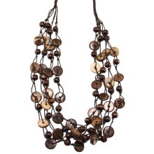 Halskette, Kokosholz, 4-teilig, Länge: 50 cm