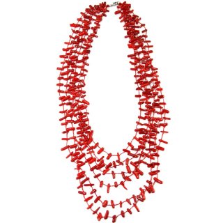 Halskette, Schaumkoralle, Länge: 80 cm