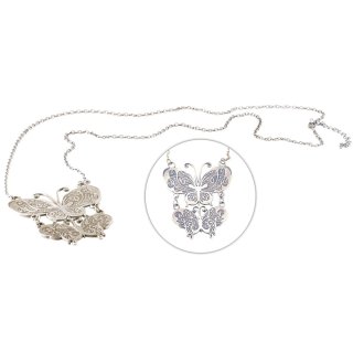 Halskette mit Anhänger "Schmetterlinge" 70 x 62 mm