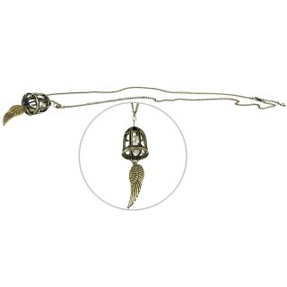 Halskette mit Anhänger "Käfig und Flügel", 100 x 30 mm