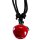 Glasanhänger mit Halskette, "Roter Apfel", 16 mm