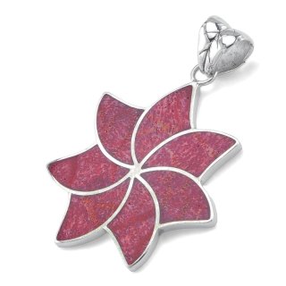 Anhänger, aus Silber mit Schaumkoralle