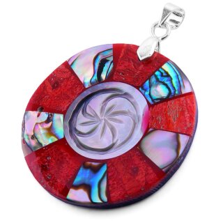 Anhänger aus Schaumkoralle und Muschel auf Resin